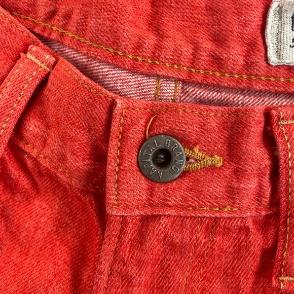 Kapital Japanese Denim Jeans Men 1 (29x35) Orange 3D Made in Japan Okayama - Picture 4 of 14